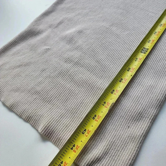 FOREVER 21 Women's Ribbed Textured Cutout Midi Dress Beige Pullover Sz M - Picture 12 of 14